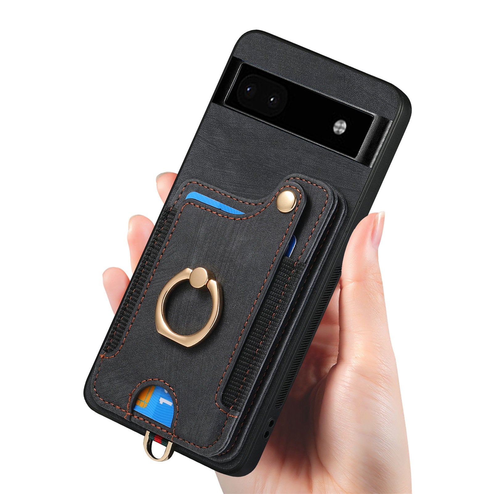 D4 For Google Pixel 8 Pro RFID Blocking Phone Case Retro Card Slots Kickstand Cover D4 For Google Pixel 8 Pro RFID Blocking Phone Case Retro Card Slots Kickstand Cover